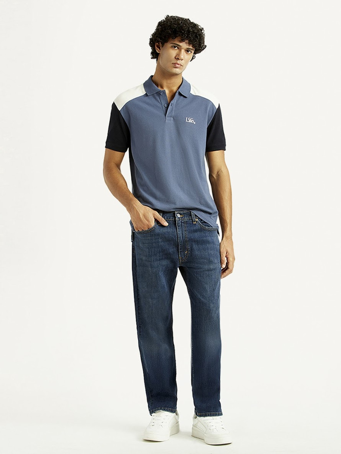 Image of LEVI'S 505 Straight Fit Men Dark Blue Jeans