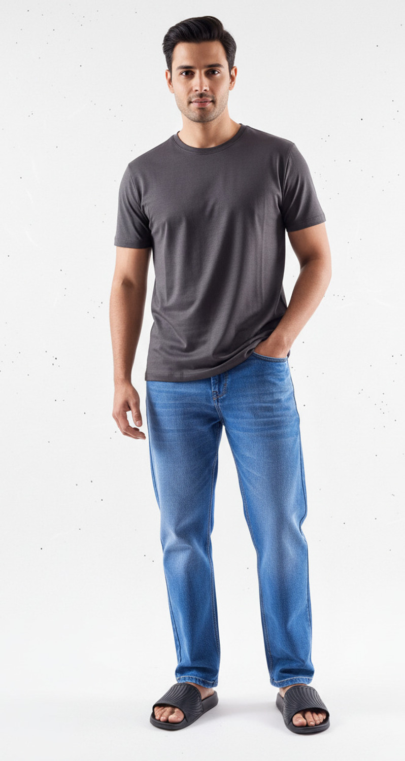 Image of ETON VALLEY Straight Fit Men Blue Jeans