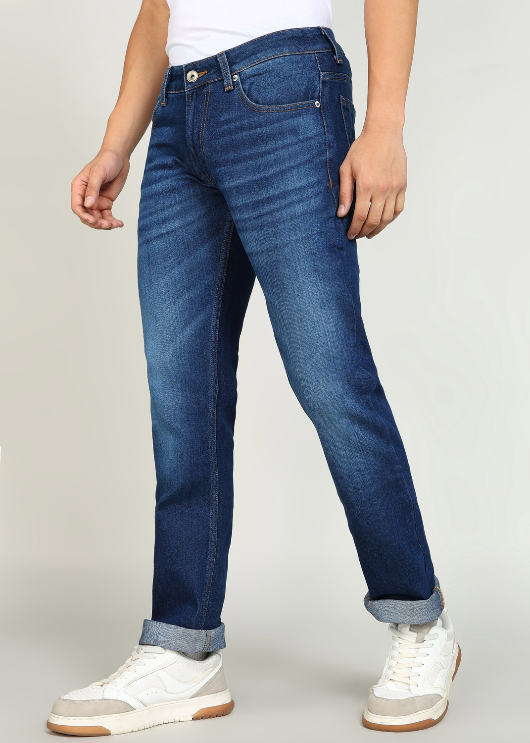 Image of Spykar Regular Men Dark Blue Jeans