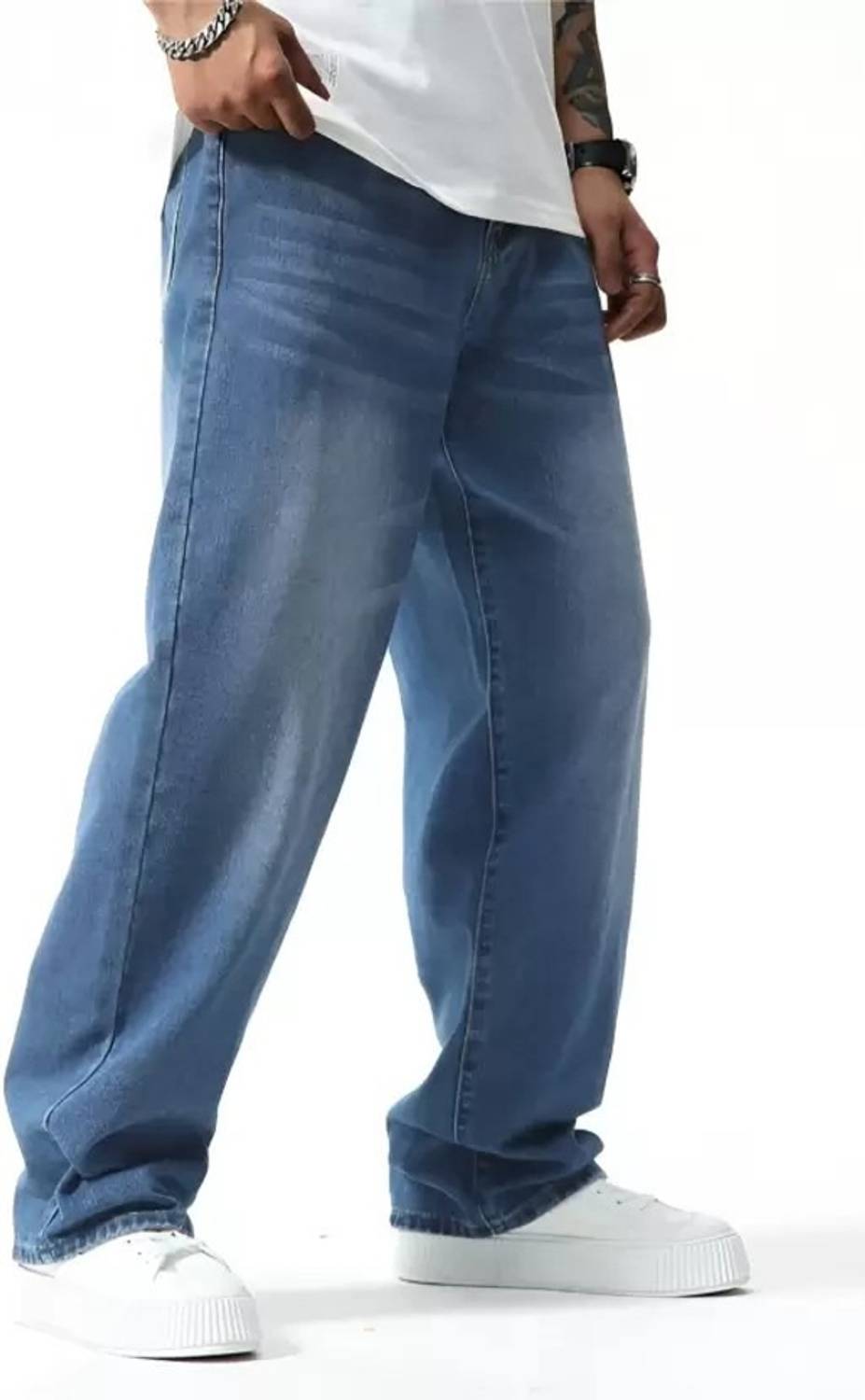 Playfeel Loose Fit Men Blue Jeans - Image 3