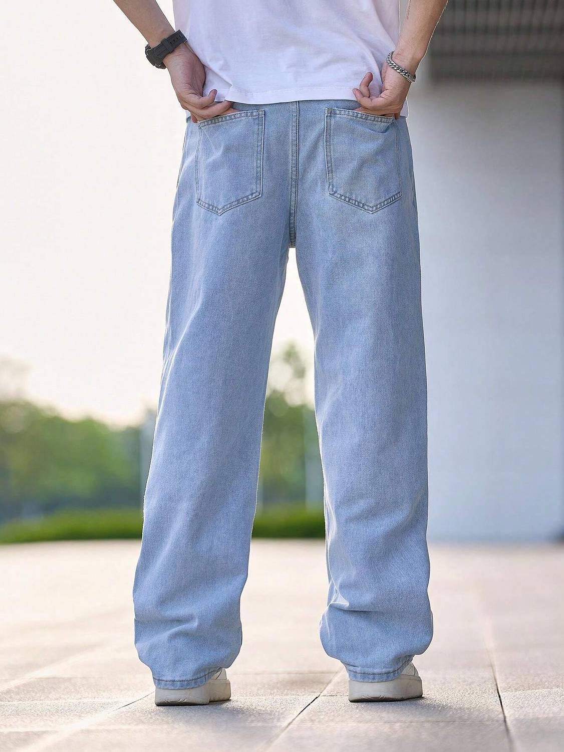 DENIM4MEN Straight Fit Light Blue Jeans - Image 2
