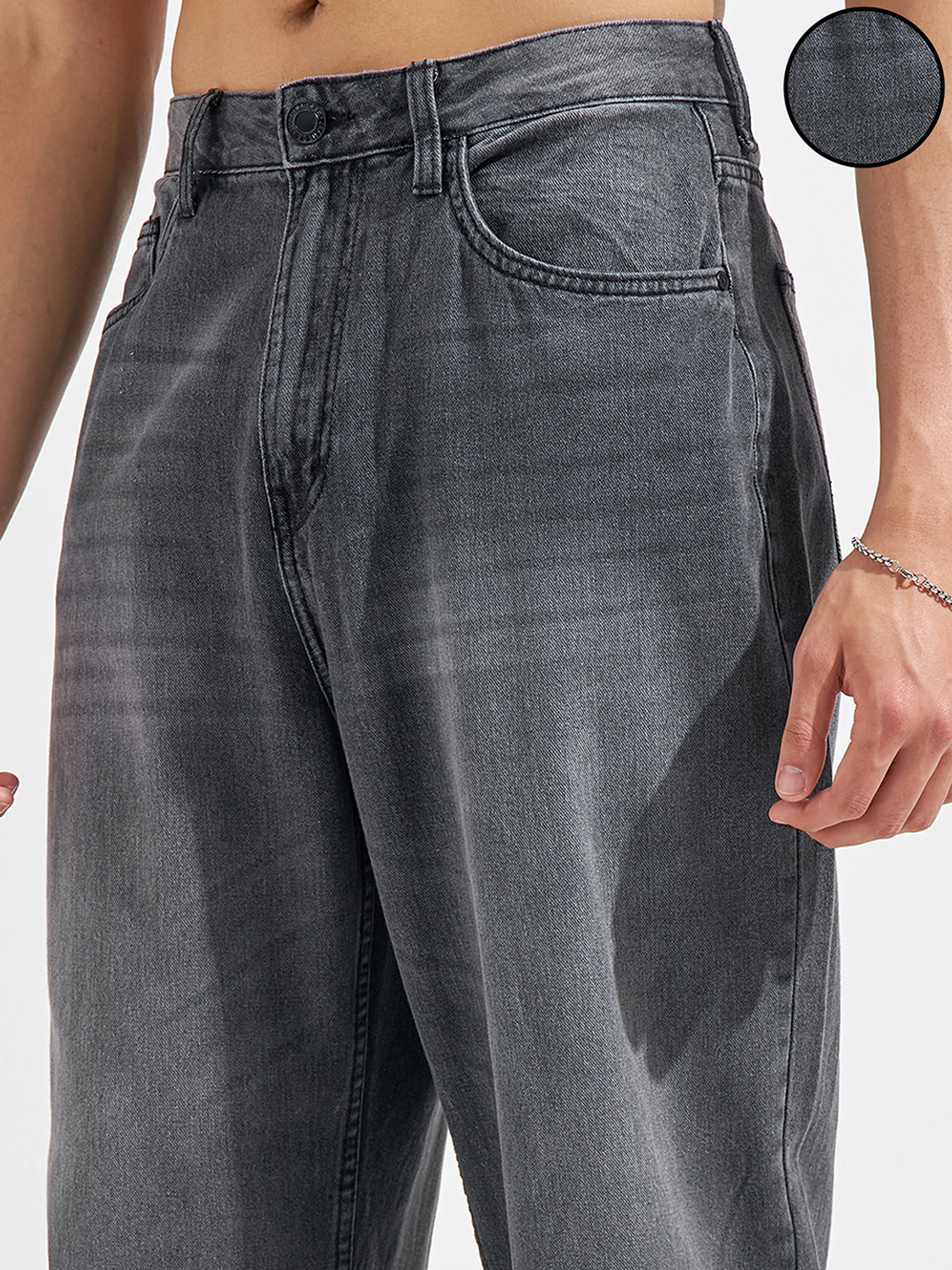 Image of HIGHLANDER Straight Fit Men Grey Jeans