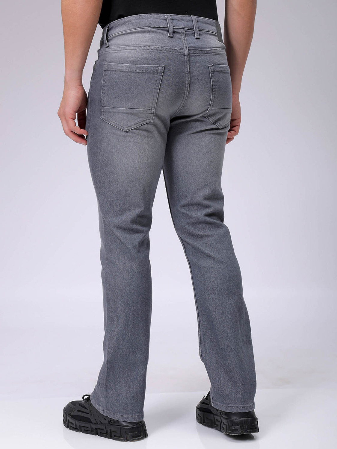 Image of The Indian Garage Co. Straight Fit Men Grey Jeans