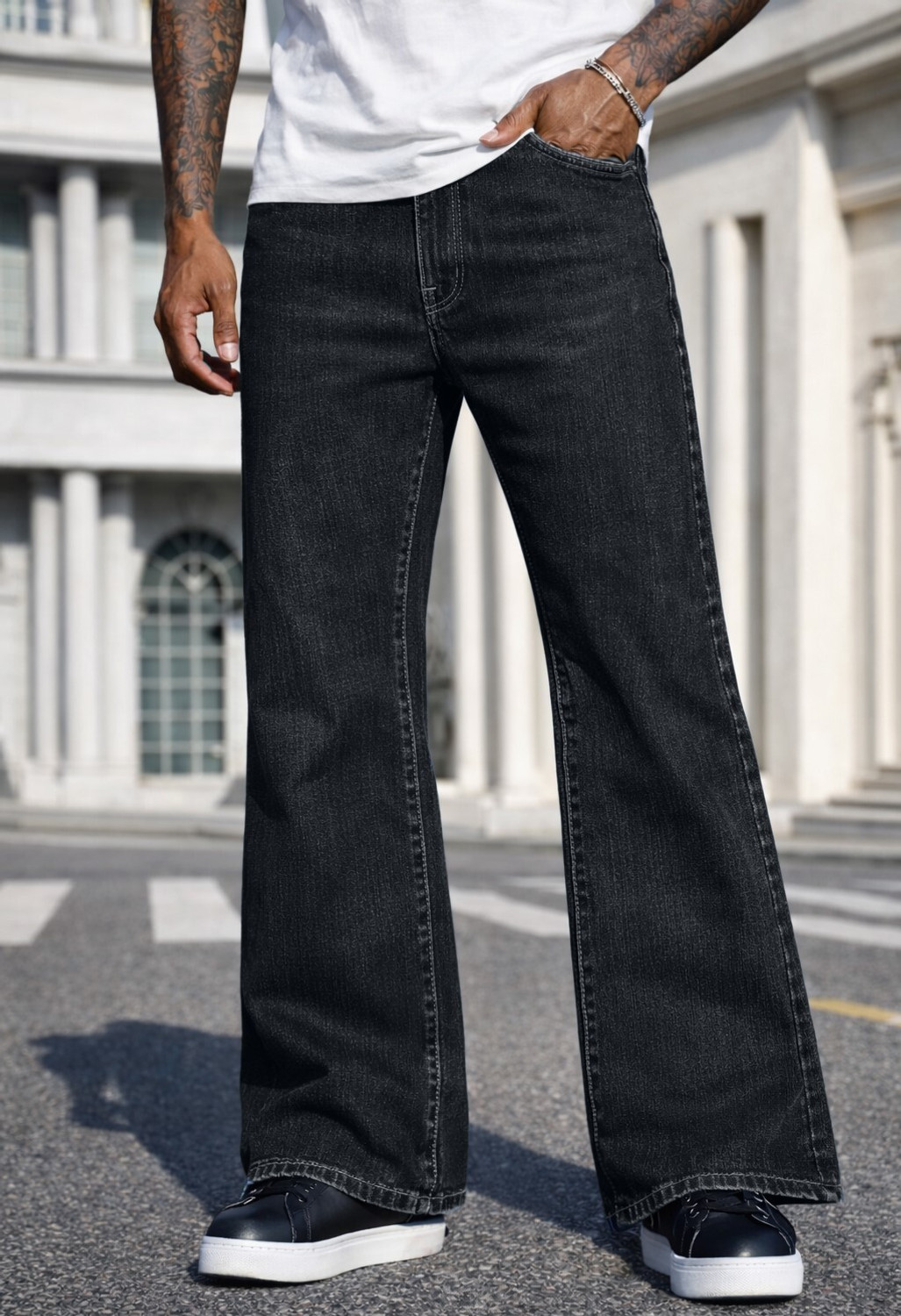 Image of METRONAUT Boot-Leg Men Black Jeans