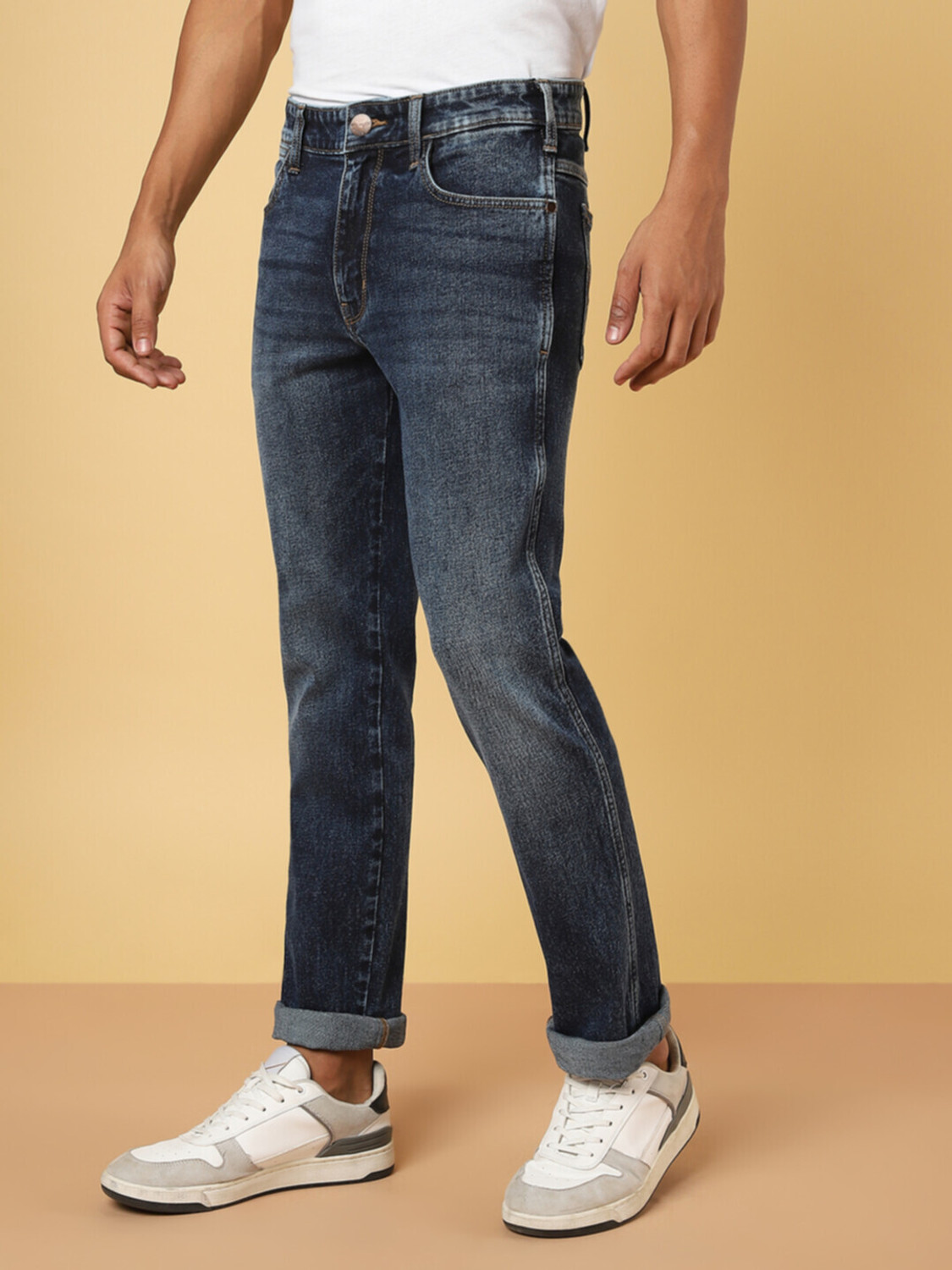 Image of Wrangler Regular Men Blue Jeans