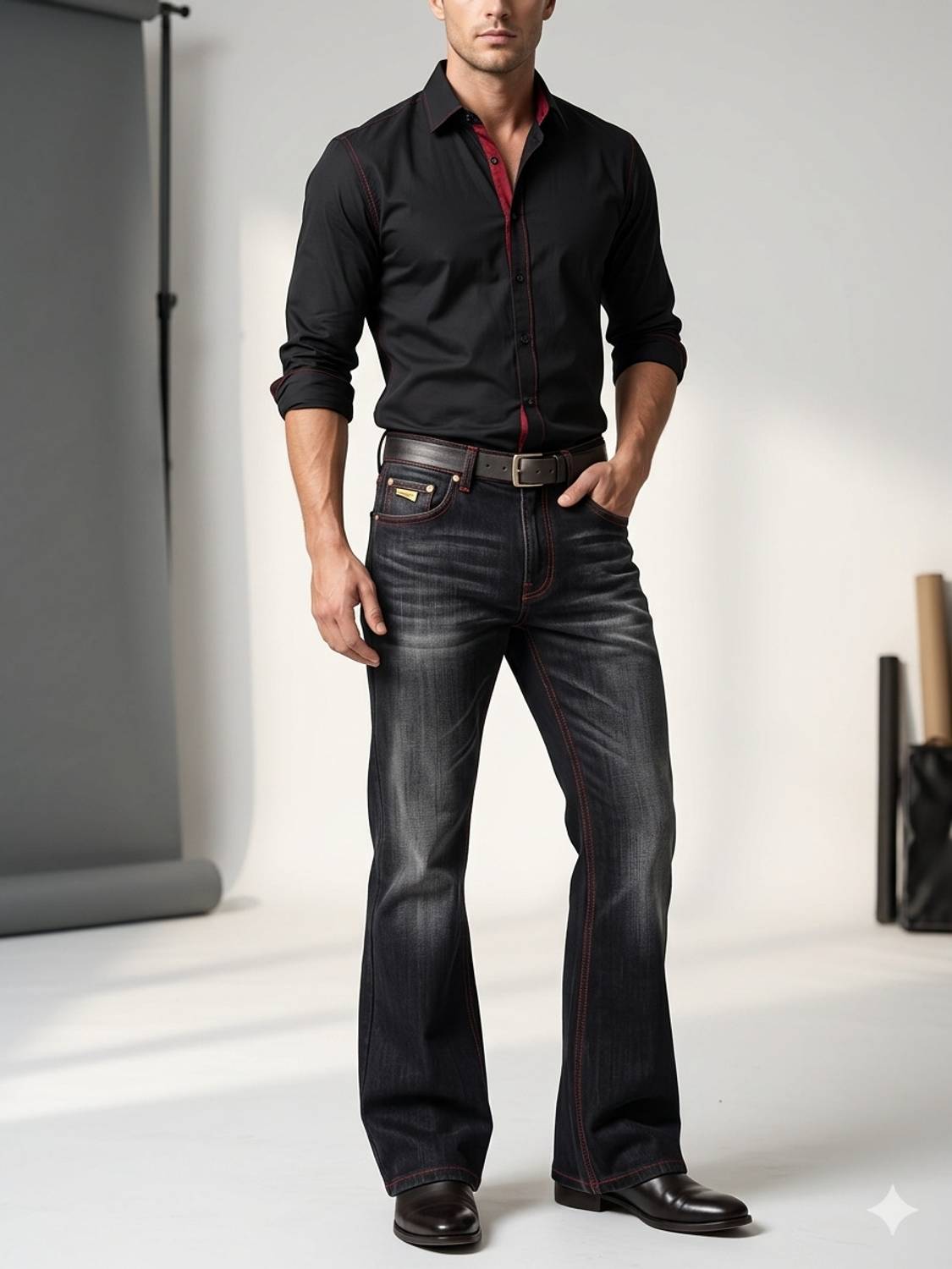 APJ Boot-Leg Black Jeans - Image 3
