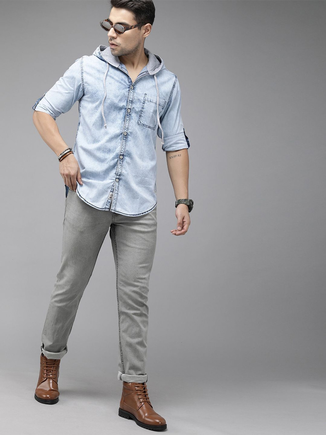 Image of Roadster Slim Men Grey Jeans