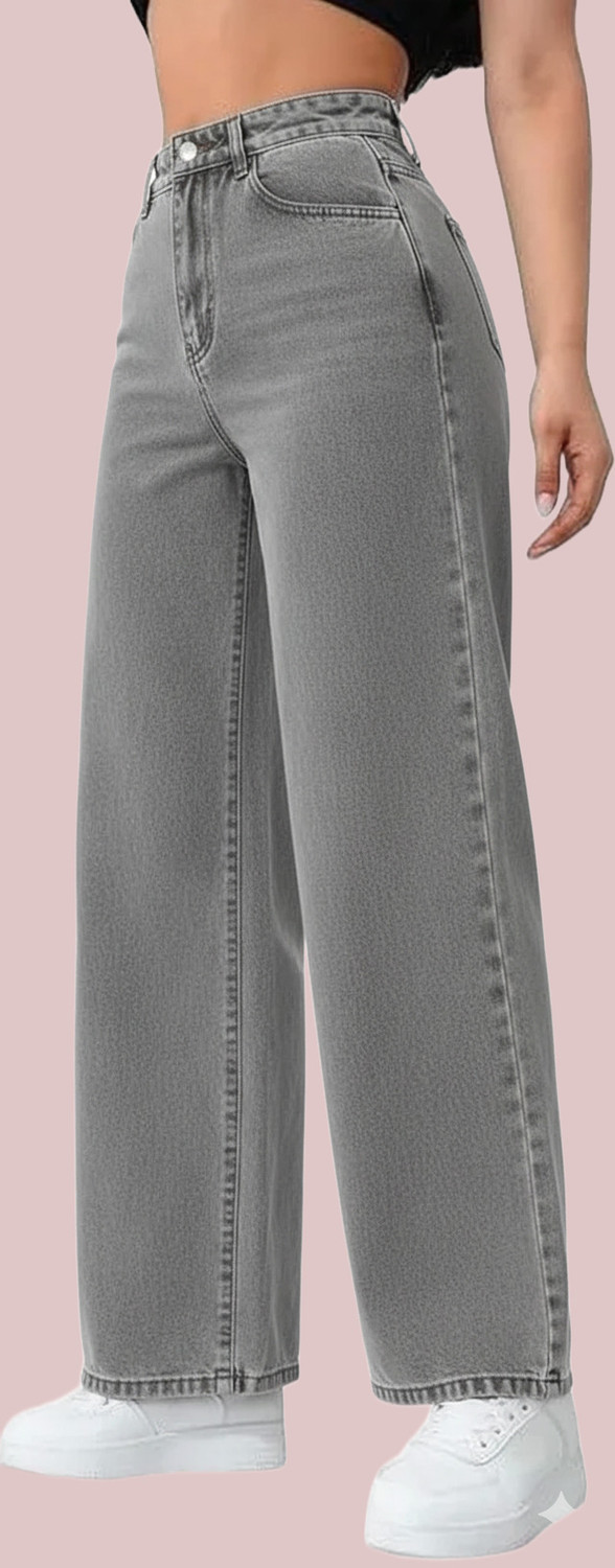 Image of Dollfashion Regular Women Grey Jeans