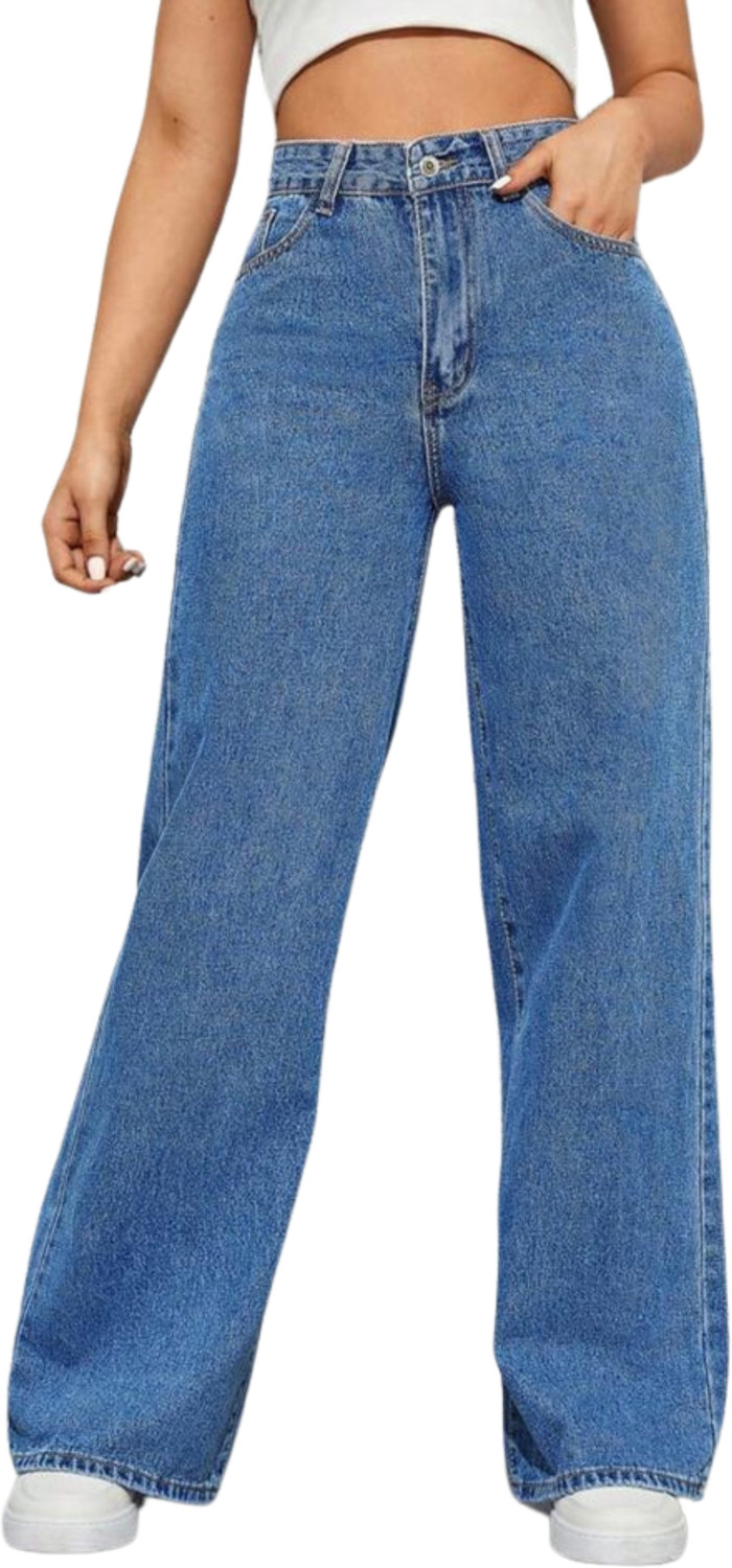 Image of Crazeis Loose Fit Women Blue Jeans