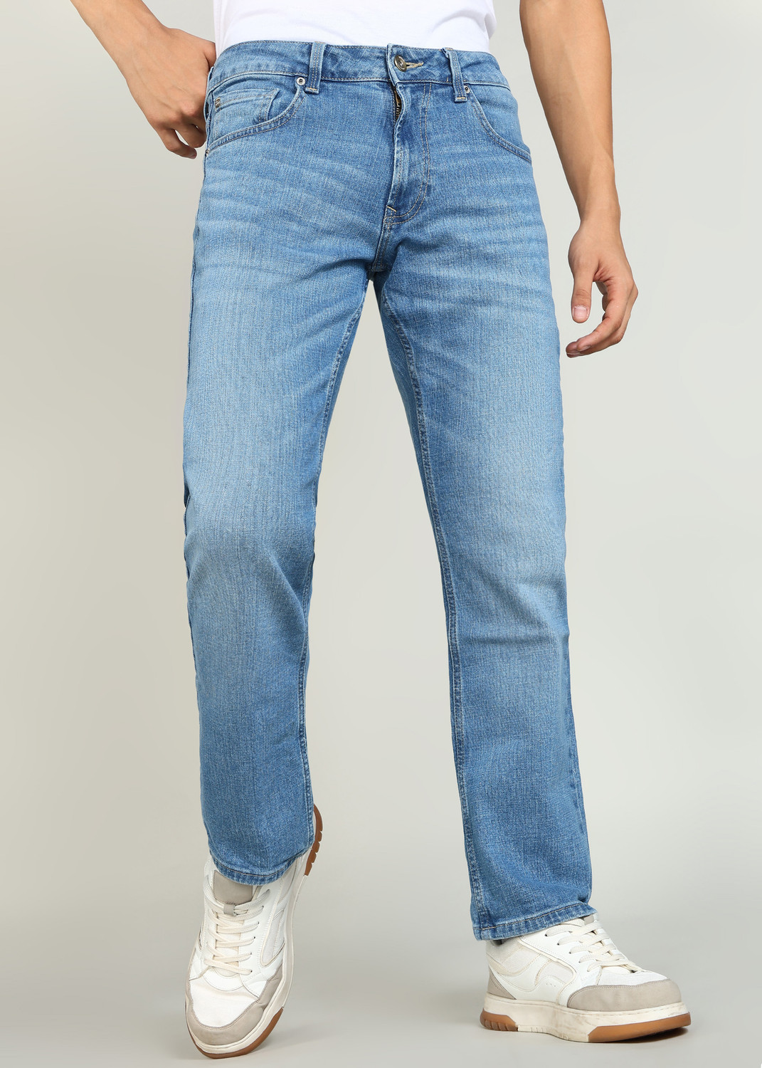 Image of Spykar Relaxed Fit Men Blue Jeans