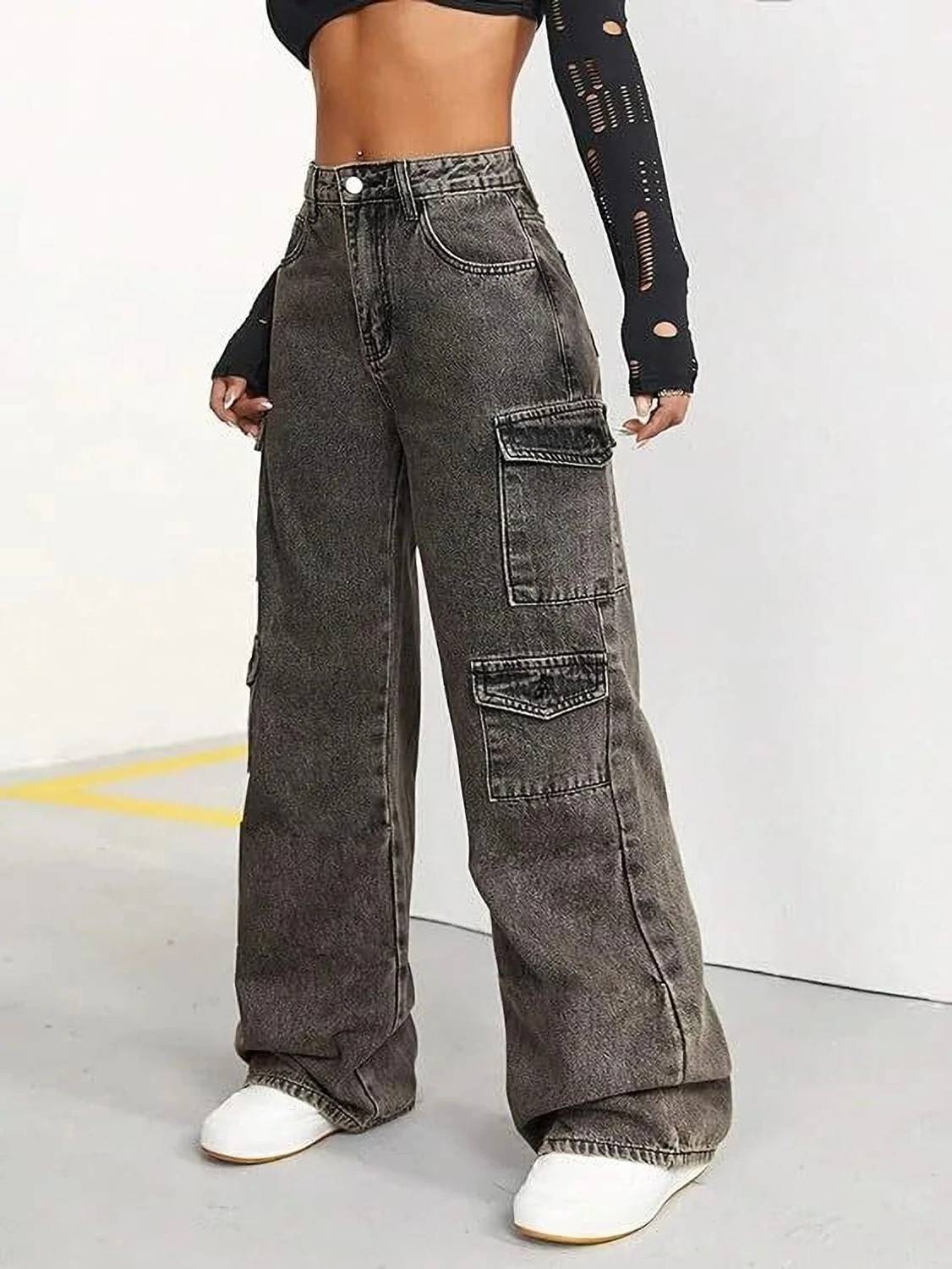 Leriya Fashion Flared Women Grey Jeans