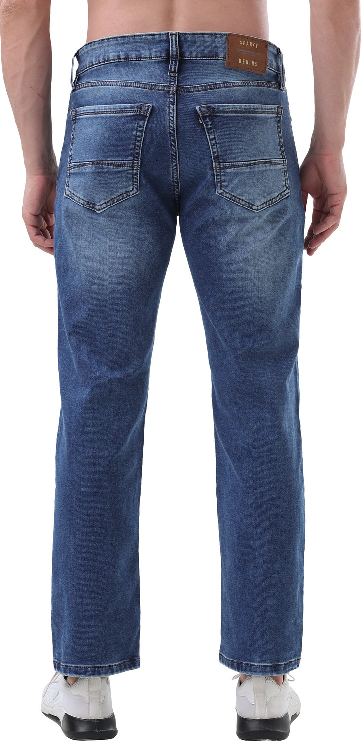 Image of SPARKY Straight Fit Men Blue Jeans