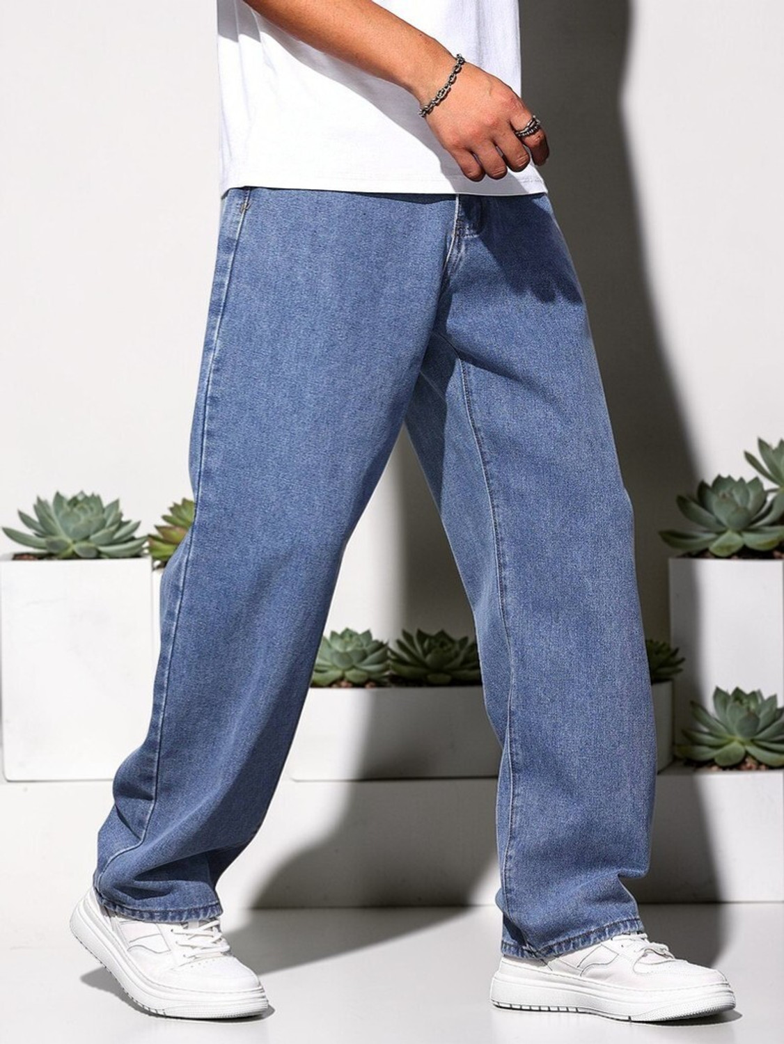 Image of ZAYSH Loose Fit Men Blue Jeans