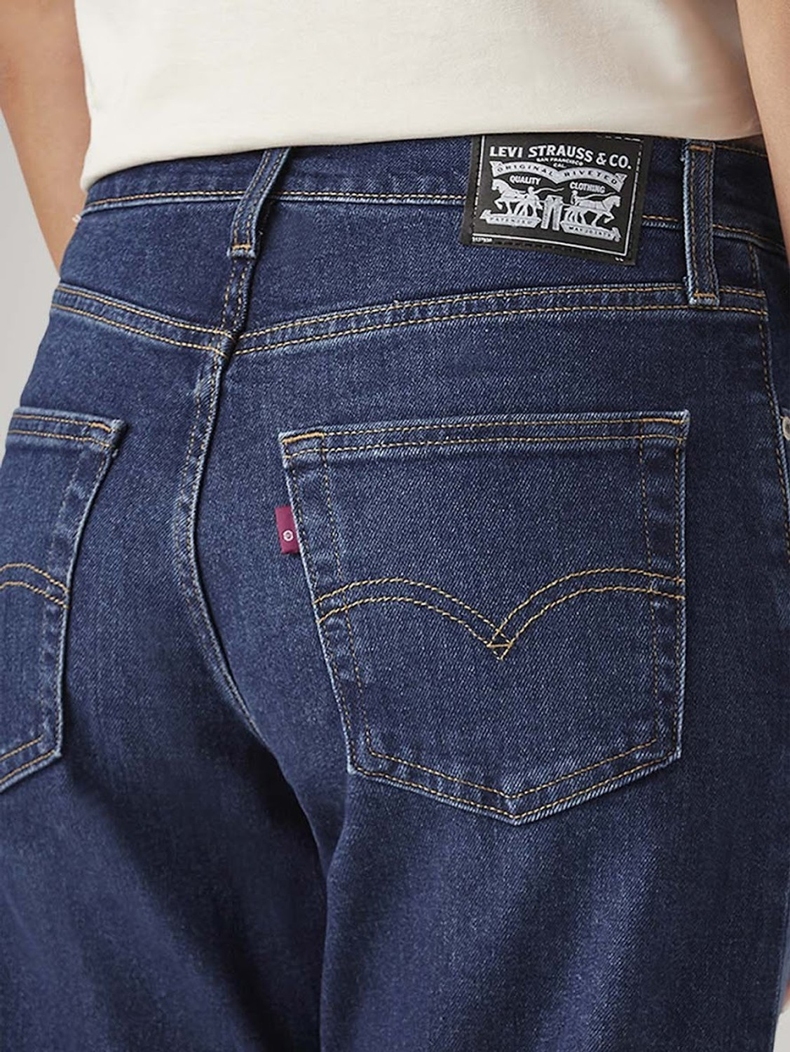 Image of LEVI'S Women Loose Fit Mid Rise Dark Blue Jeans