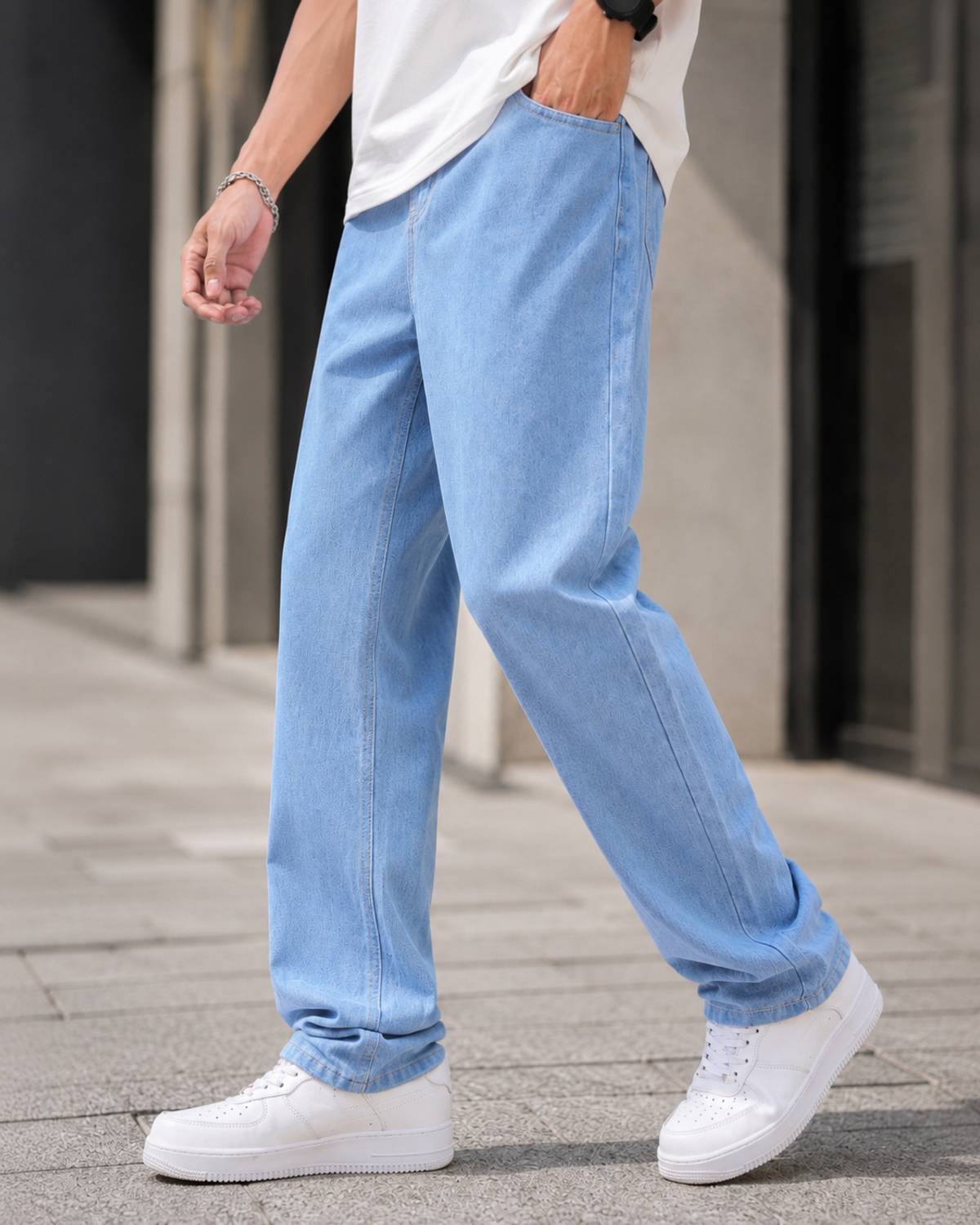 Denim Asia Loose Fit Men Light Blue Jeans - Image 1