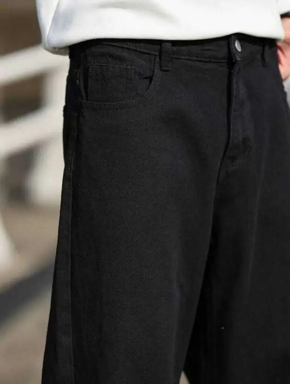 Image of WAYKING Loose Fit Men Black Jeans