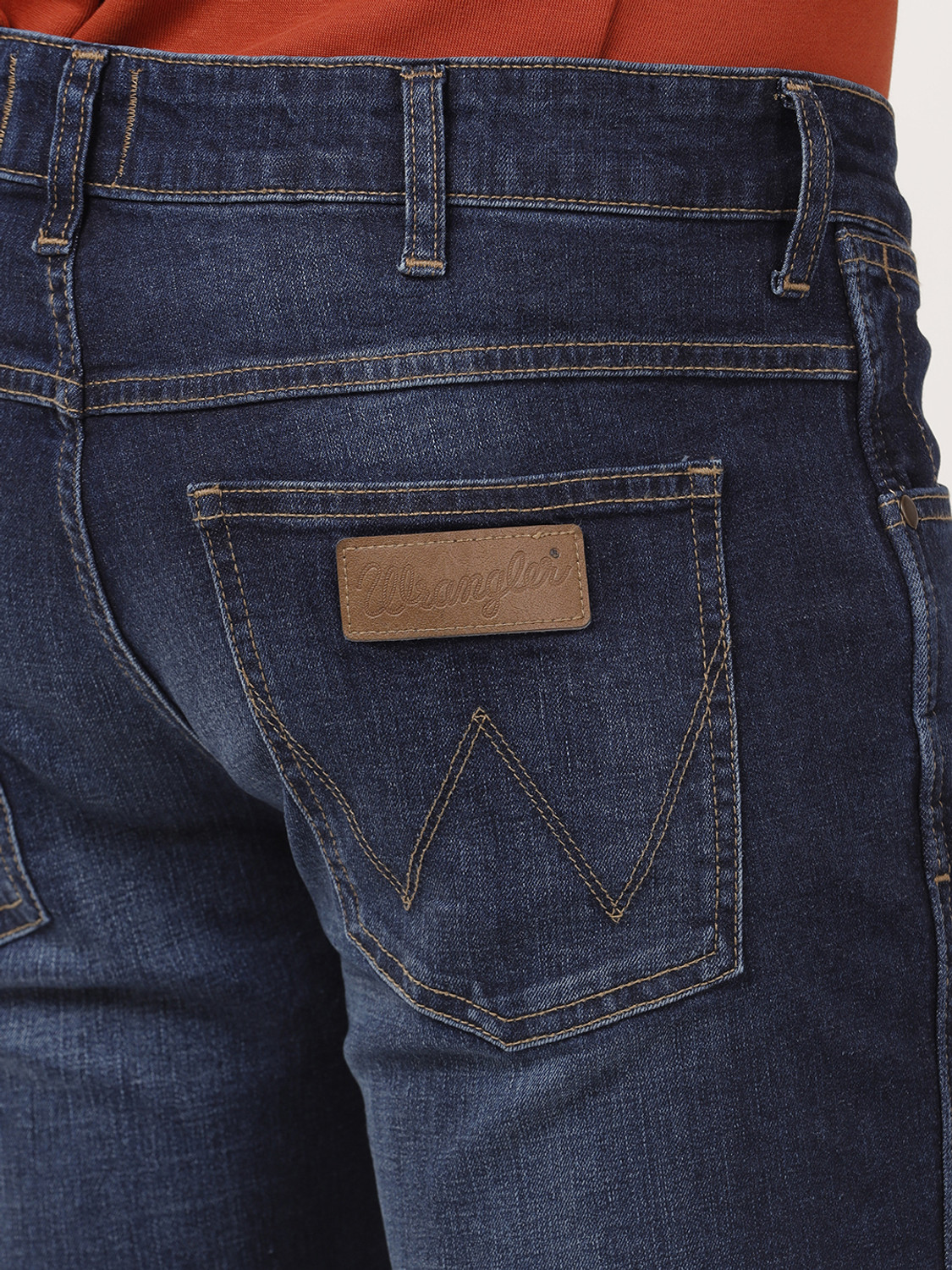 Image of Wrangler Slim Men Blue Jeans
