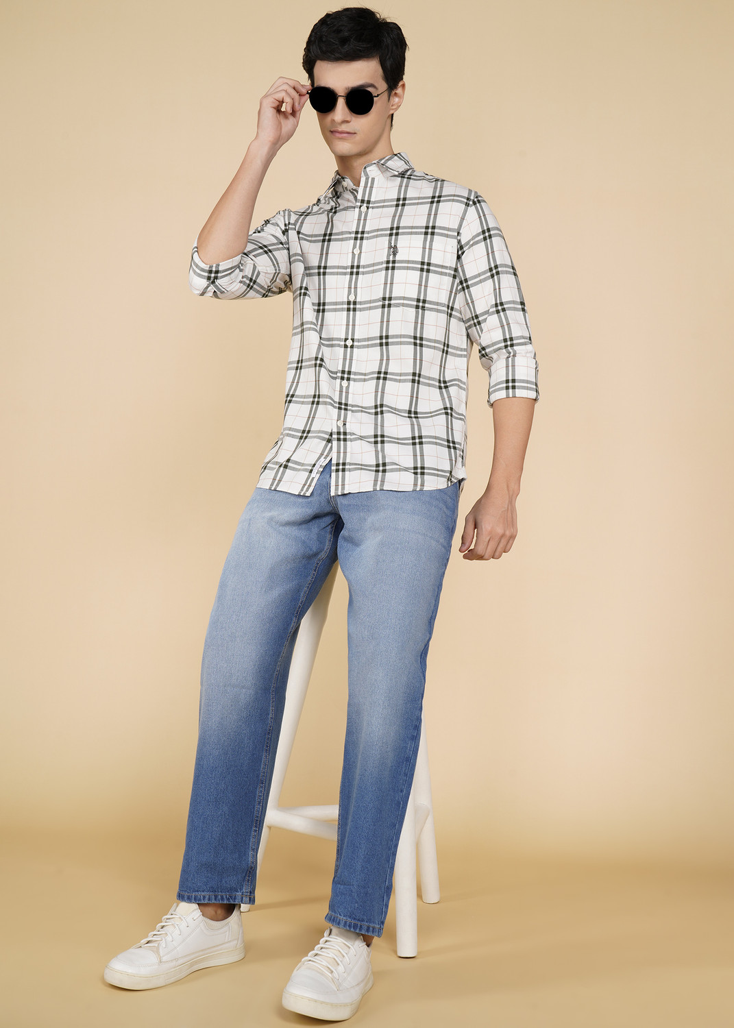 Image of WROGN Loose Fit Men Blue Jeans