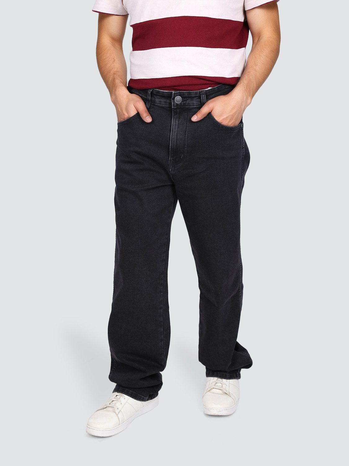 Image of Wrangler Straight Fit Men Black Jeans