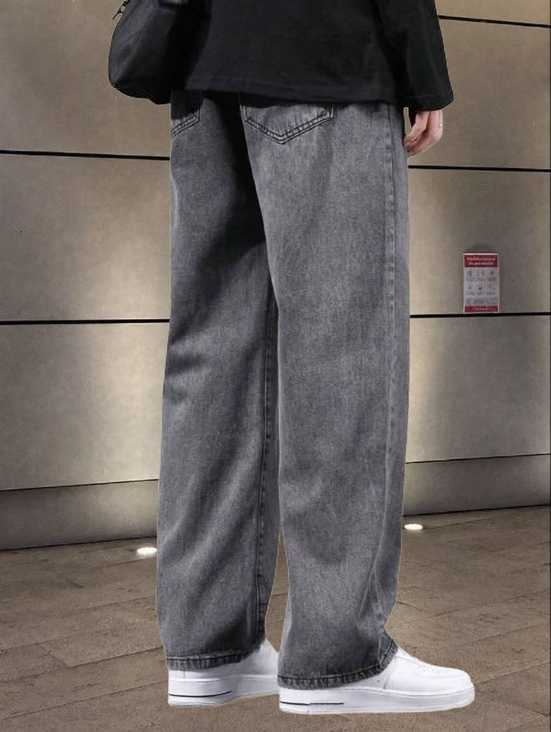 StarForWell Straight Fit Men Grey Jeans - Image 4