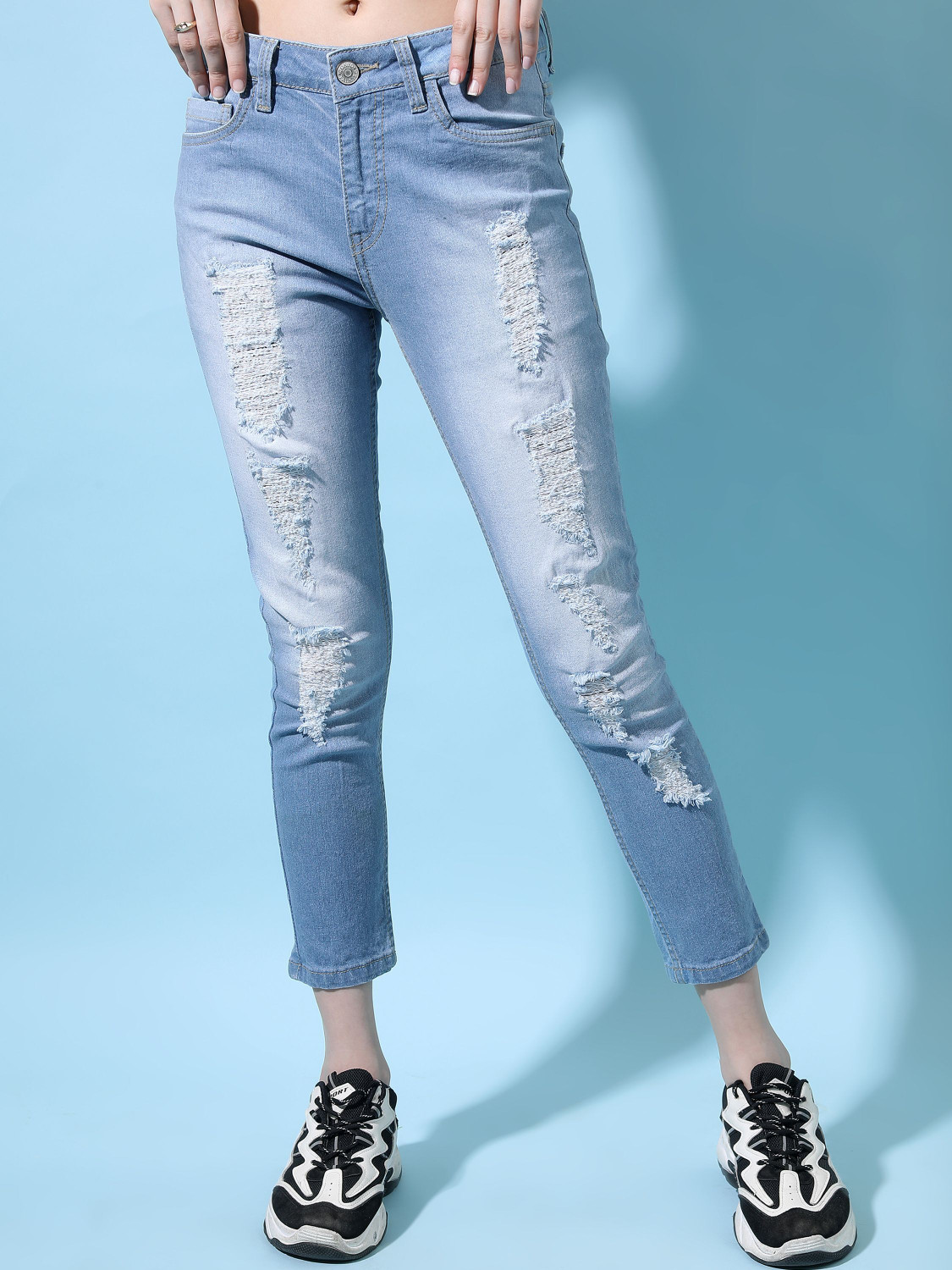 Image of Tokyo Talkies Skinny Women Light Blue Jeans