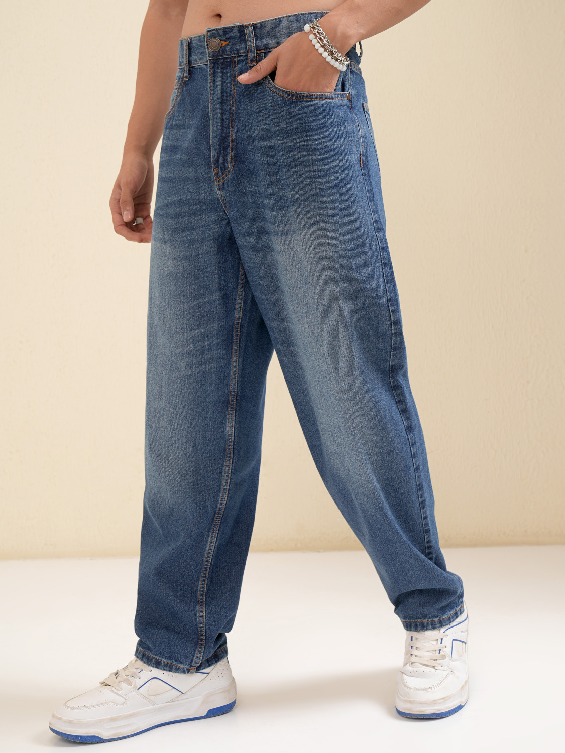 Image of HIGHLANDER Loose Fit Men Blue Jeans