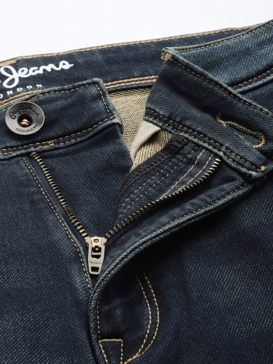 Image of Pepe Jeans Tapered Fit Men Blue Jeans