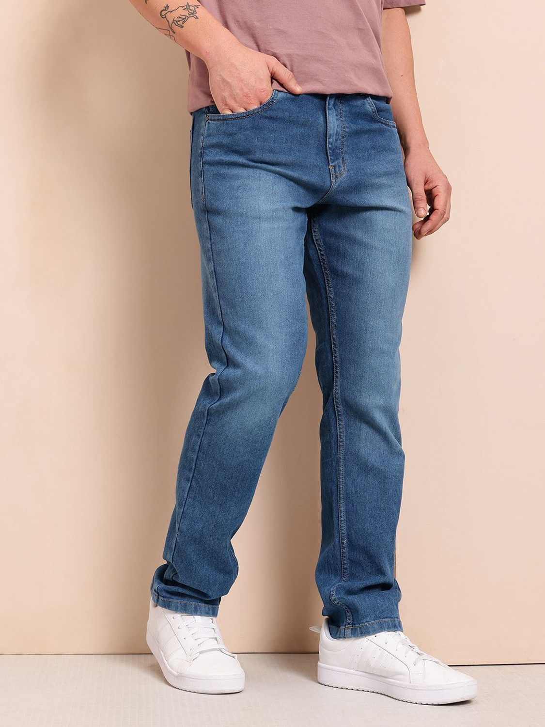 Image of Mast & Harbour Slim Men Blue Jeans