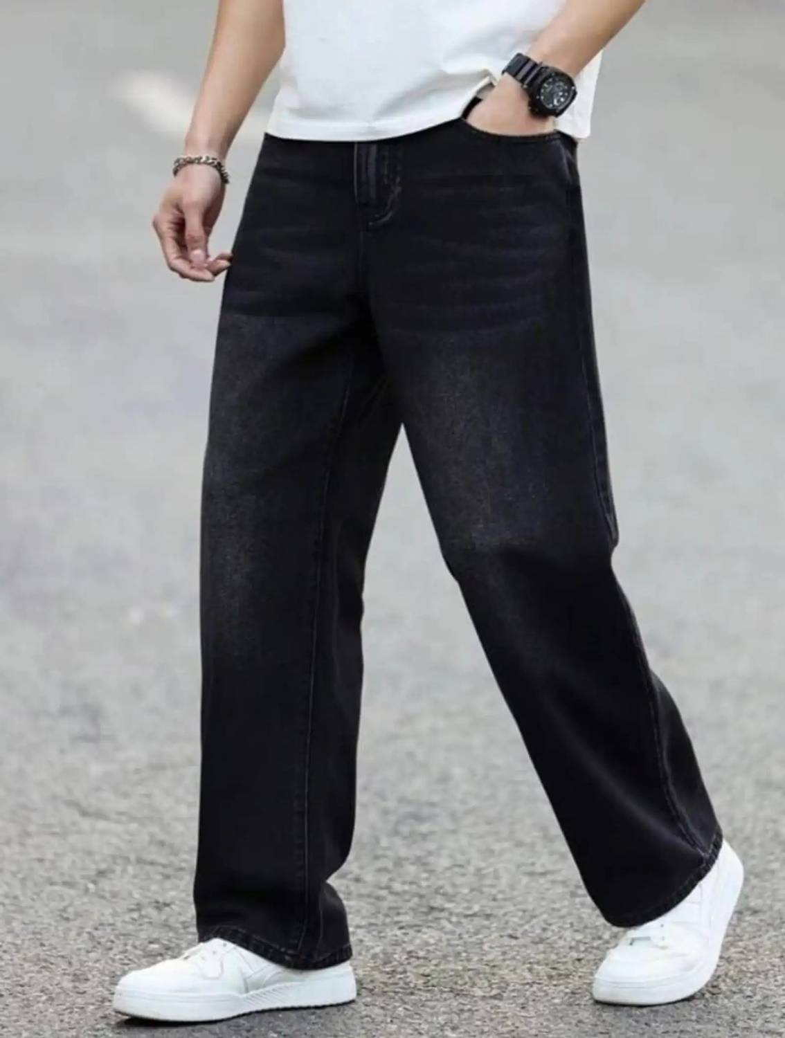 SQZ SQZWORRY Wide Leg Black Jeans - Image 3