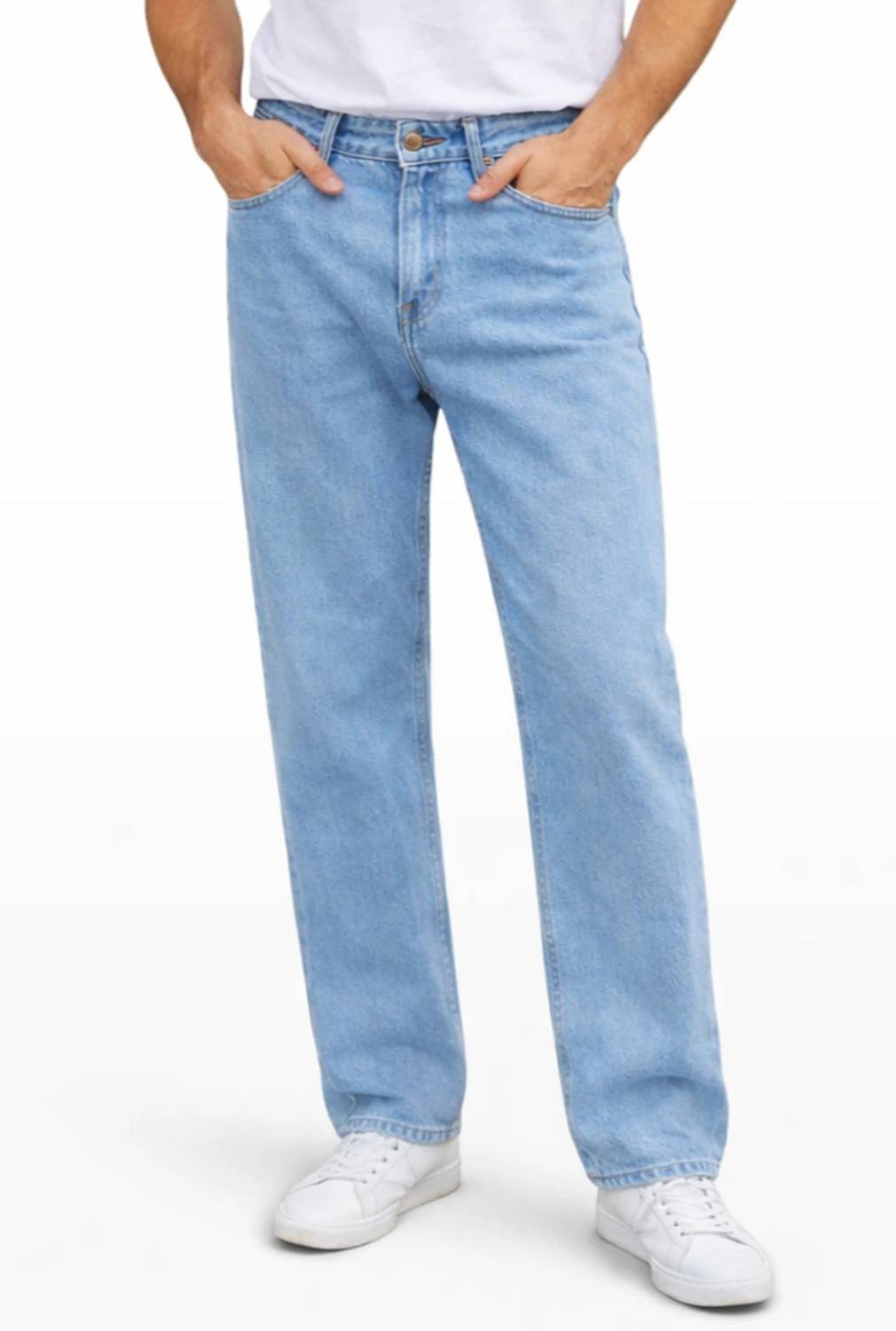 PERISFASHION Loose Fit Men Light Blue Jeans - Image 3