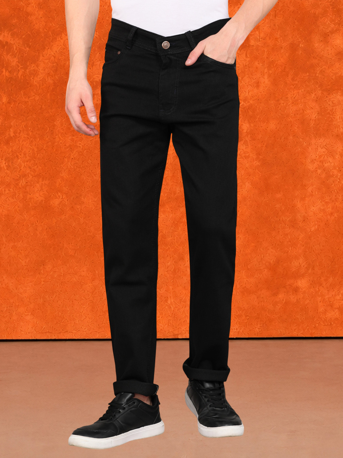 Image of METRONAUT Regular Men Black Jeans