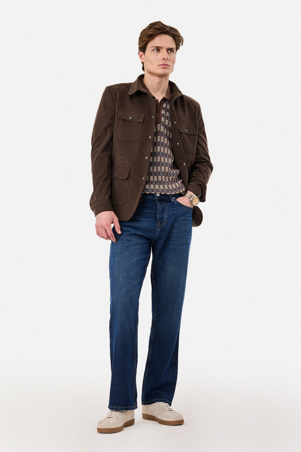 Image of Snitch Men Straight Fit Mid Rise Dark Blue Jeans