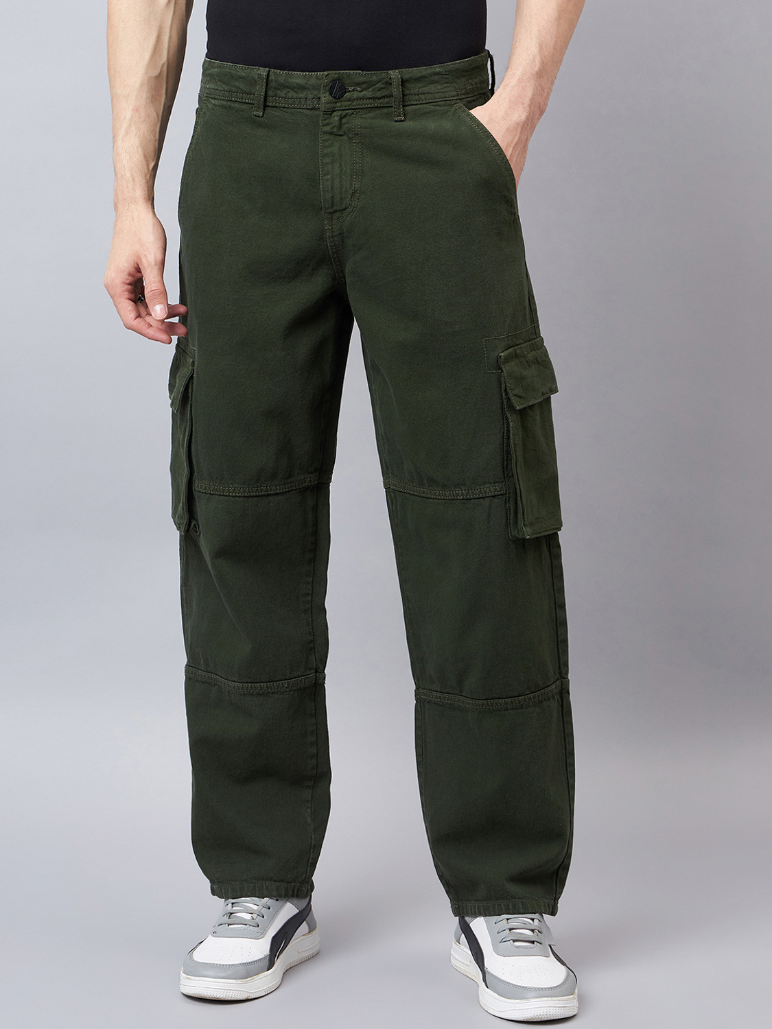 Image of Style Quotient Regular Men Dark Green Jeans