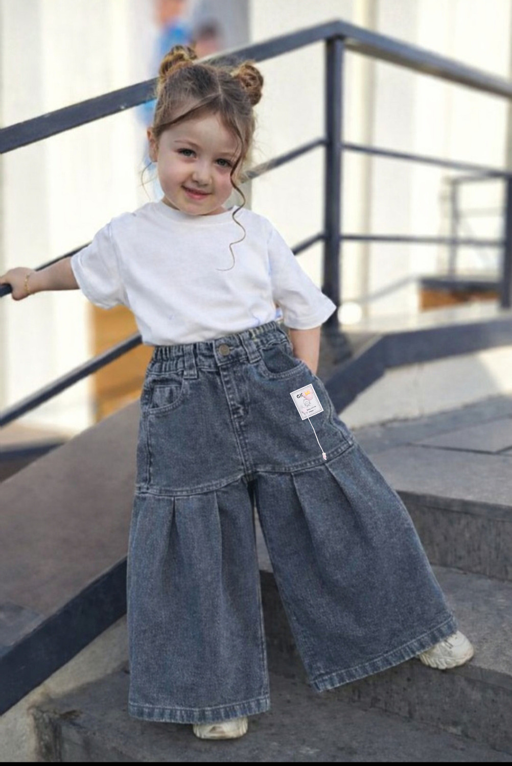 Image of Veridyen Flared Girls Grey Jeans