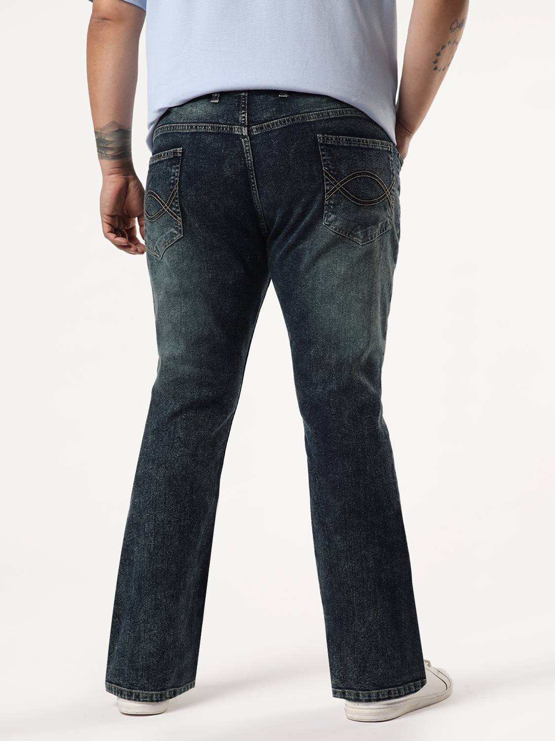 Urbano Plus Boot-Leg Men Dark Blue Jeans - Image 3
