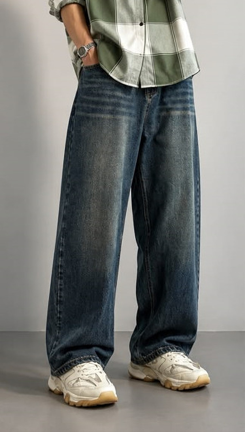 Image of B4U Baggy Fit Men Blue Jeans