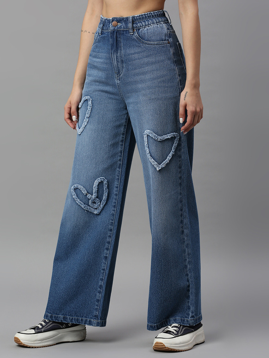 Image of TARAMA Flared Women Blue Jeans
