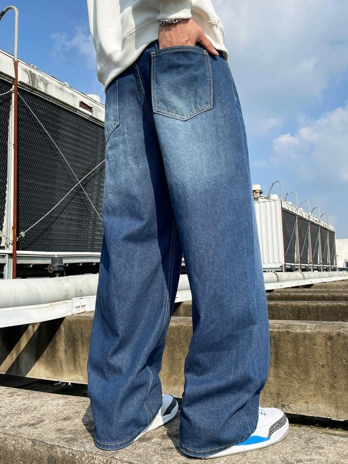 Image of YAMEET Straight Fit Men Blue Jeans