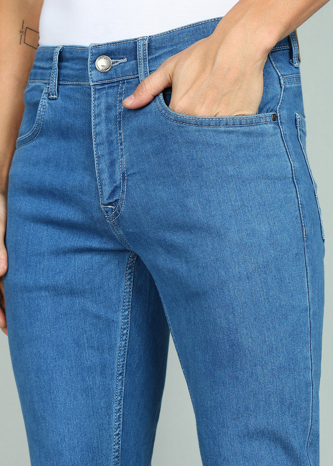 Image of WROGN Slim Men Blue Jeans
