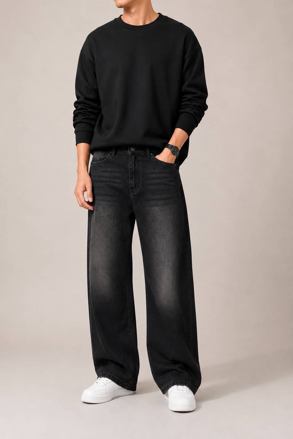 Z&G TRENDS Wide Leg Black Jeans - Image 2