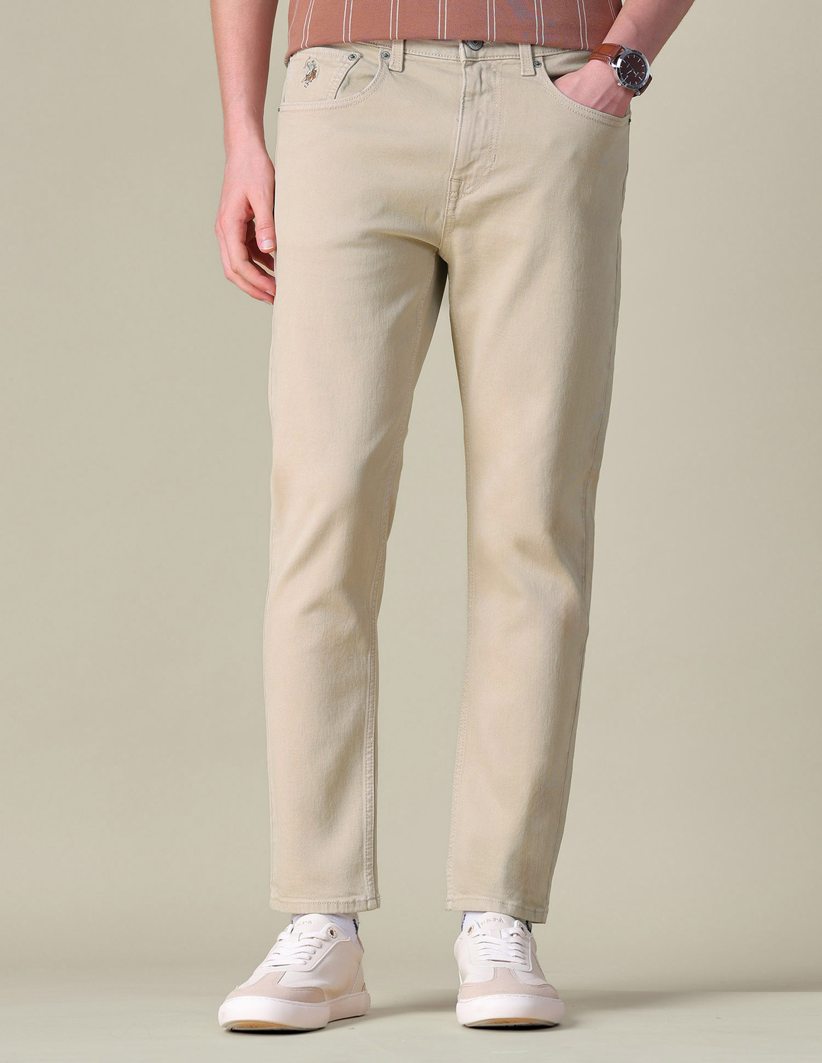 Image of U.S. Polo Assn. Denim Co. Men Regular Mid Rise Brown Jeans