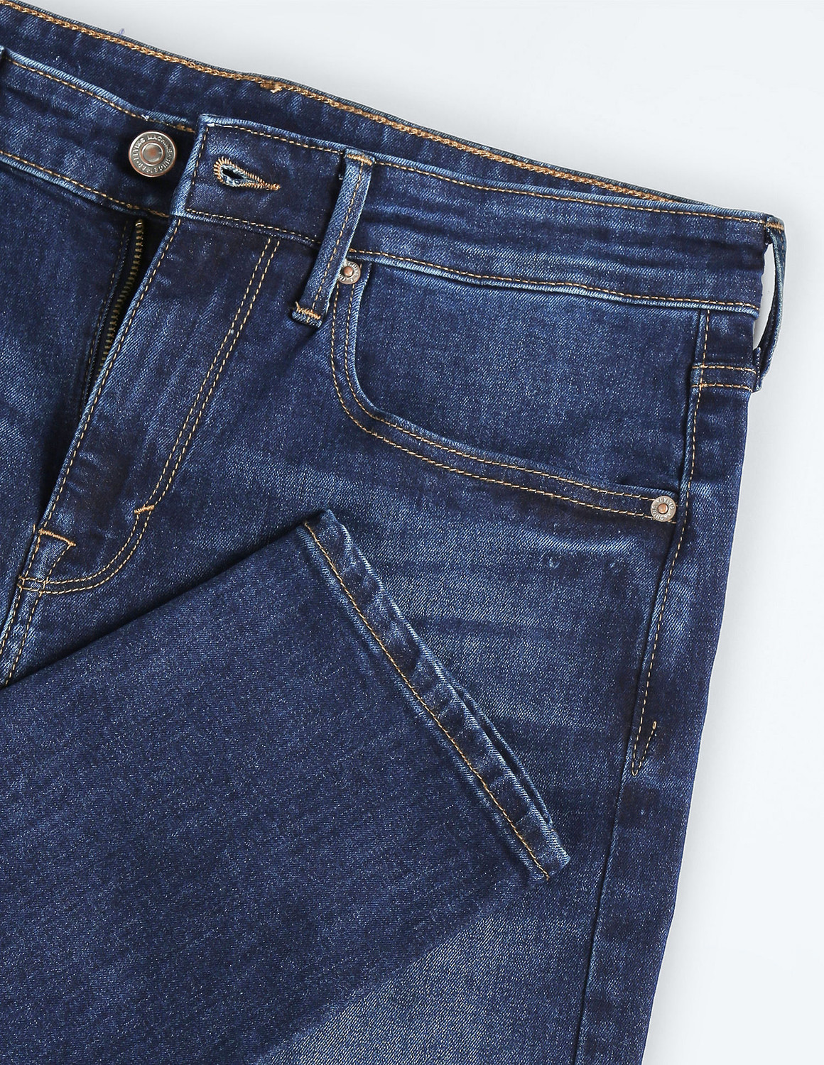 Image of FLYING MACHINE Tapered Fit Men Blue Jeans