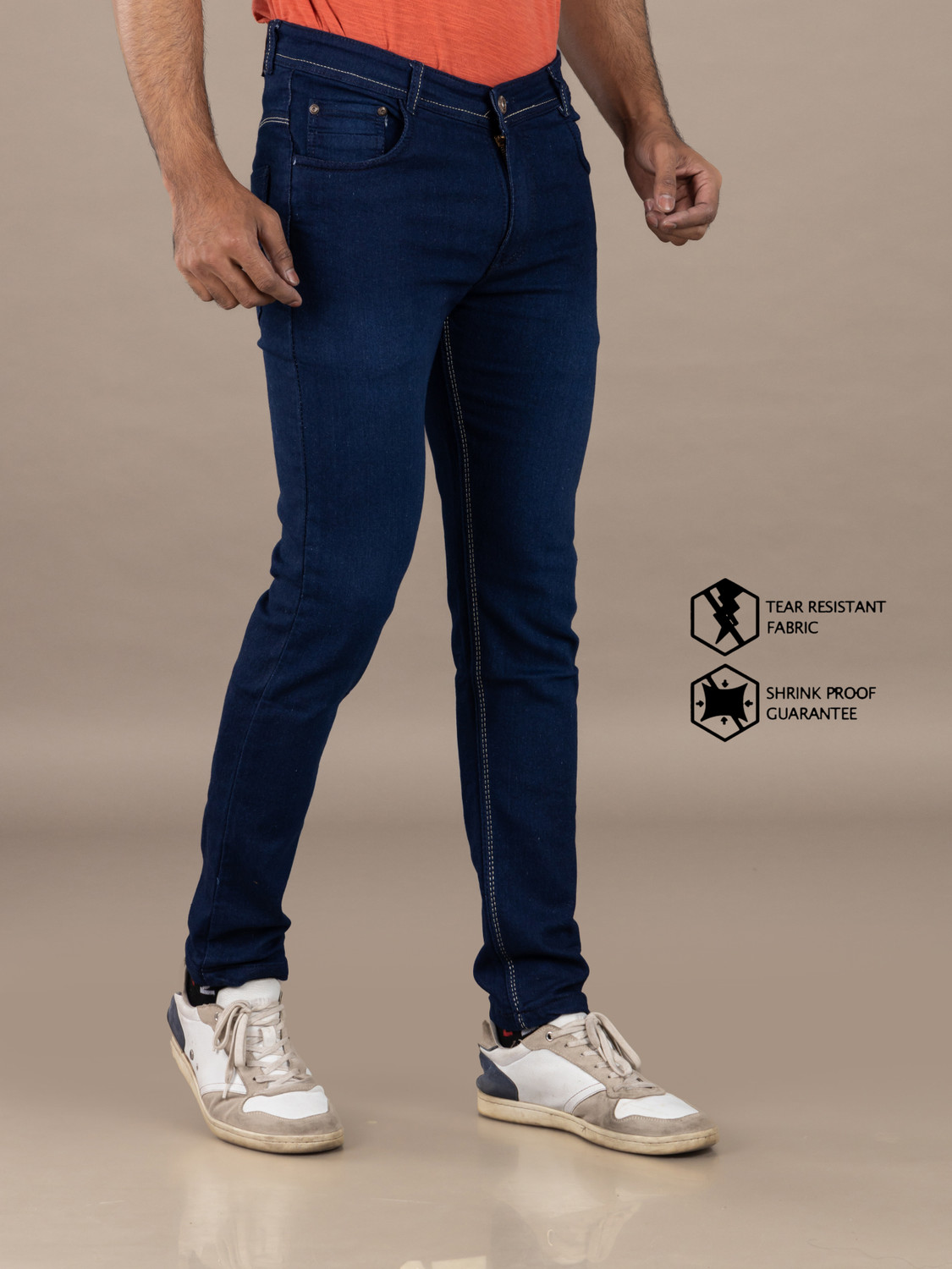 Image of Lzard Slim Men Dark Blue Jeans