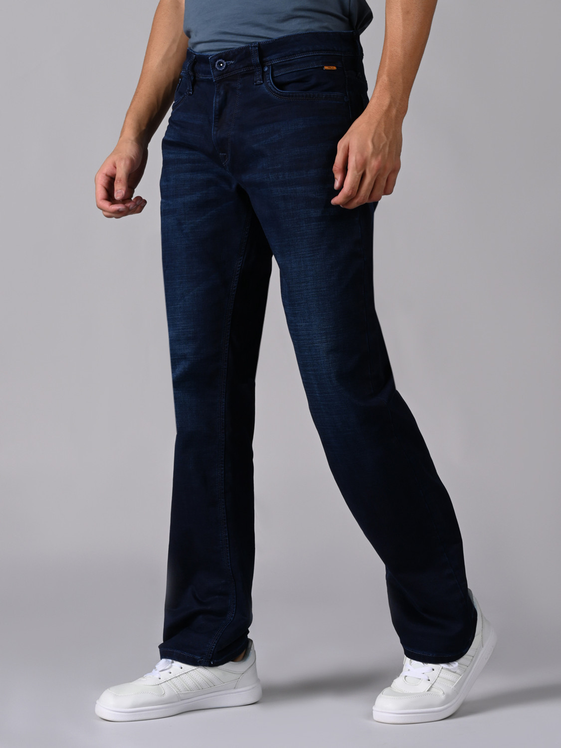 Image of LAWMAN Straight Fit Men Dark Blue Jeans