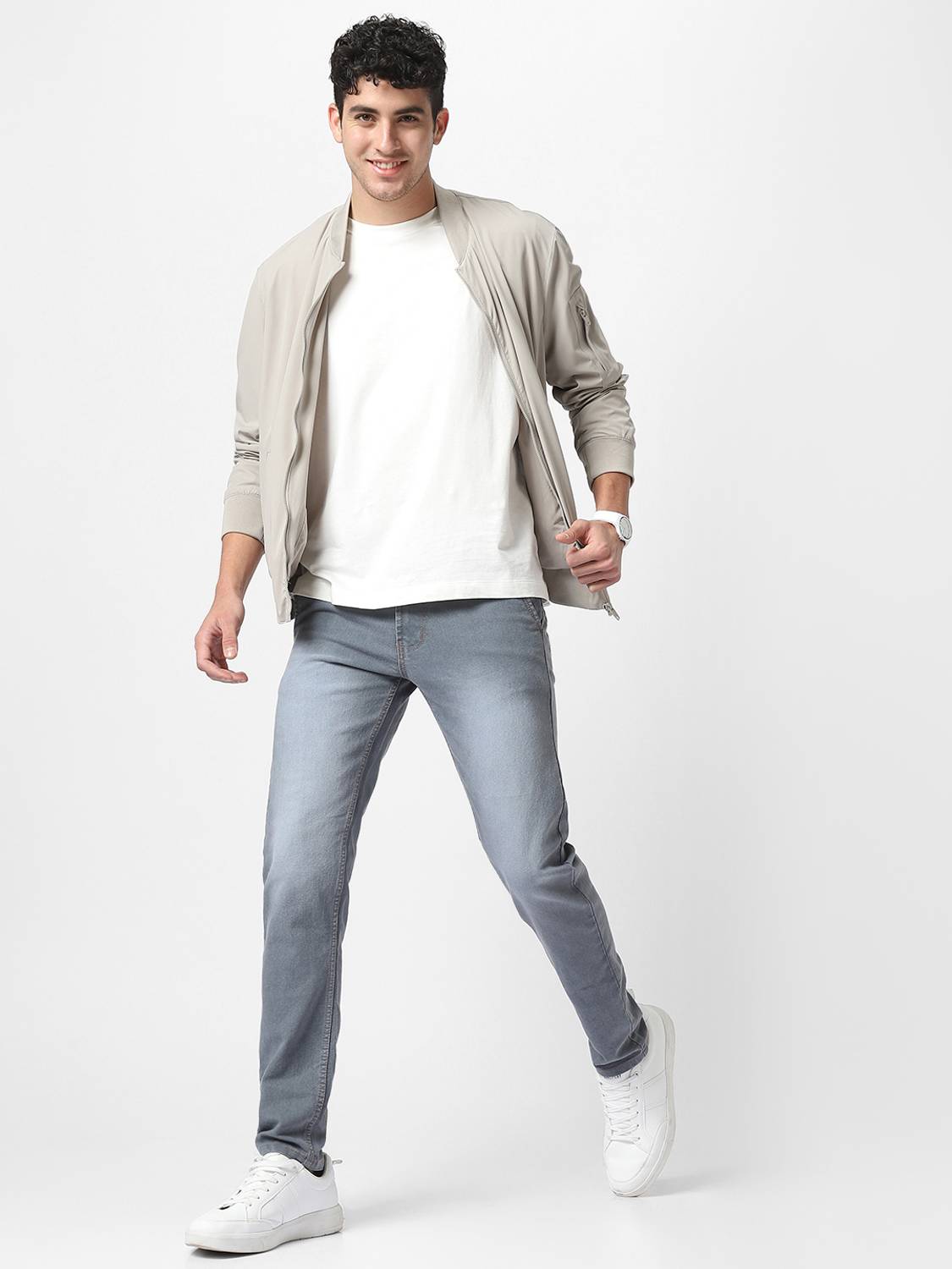 Urbano Slim Men Grey Jeans - Image 4