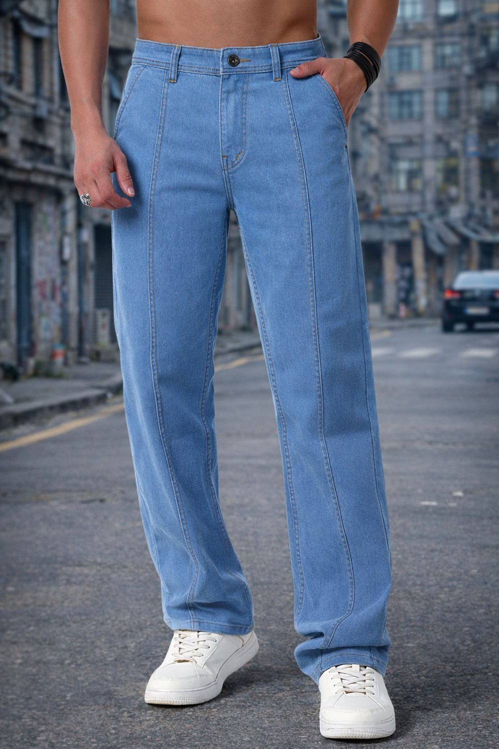 Image of DENIM LOOK Relaxed Fit Men Light Blue Jeans