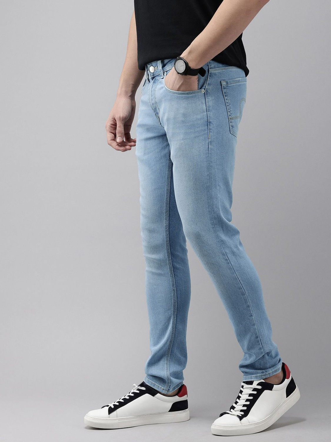 Image of Spykar Slim Men Light Blue Jeans