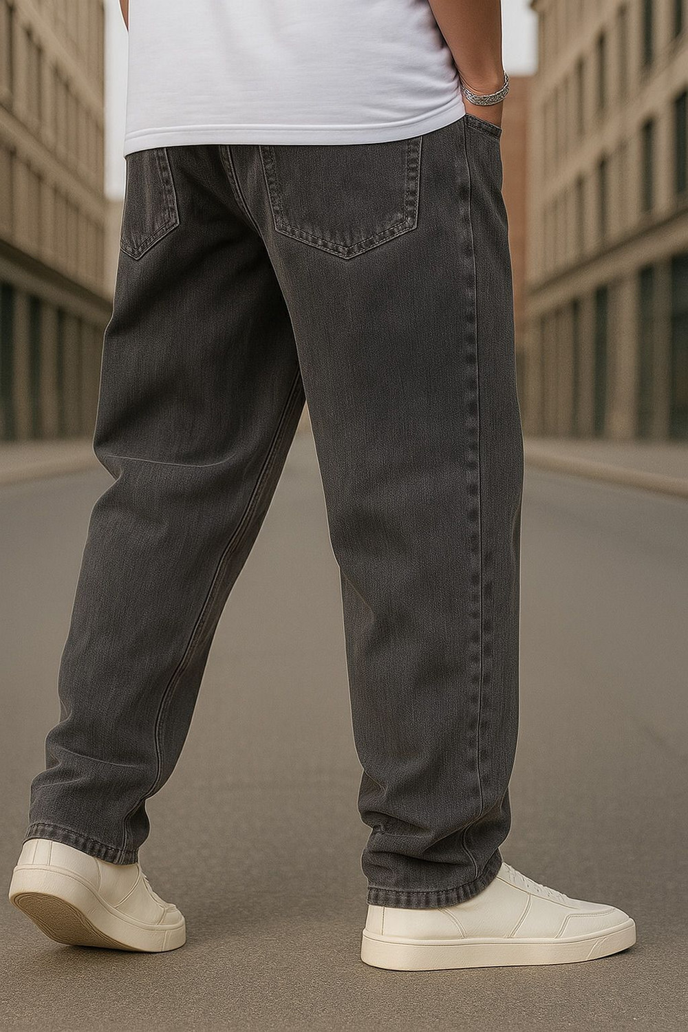 Image of COYSTOREE Straight Fit Men Grey Jeans