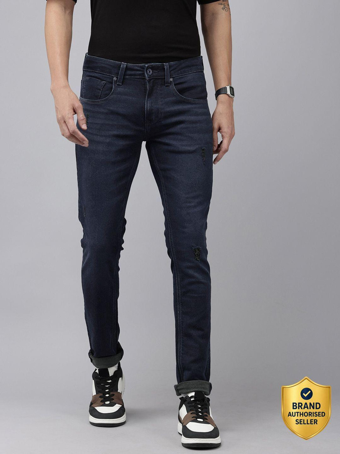 Image of Spykar Skinny Men Blue Jeans