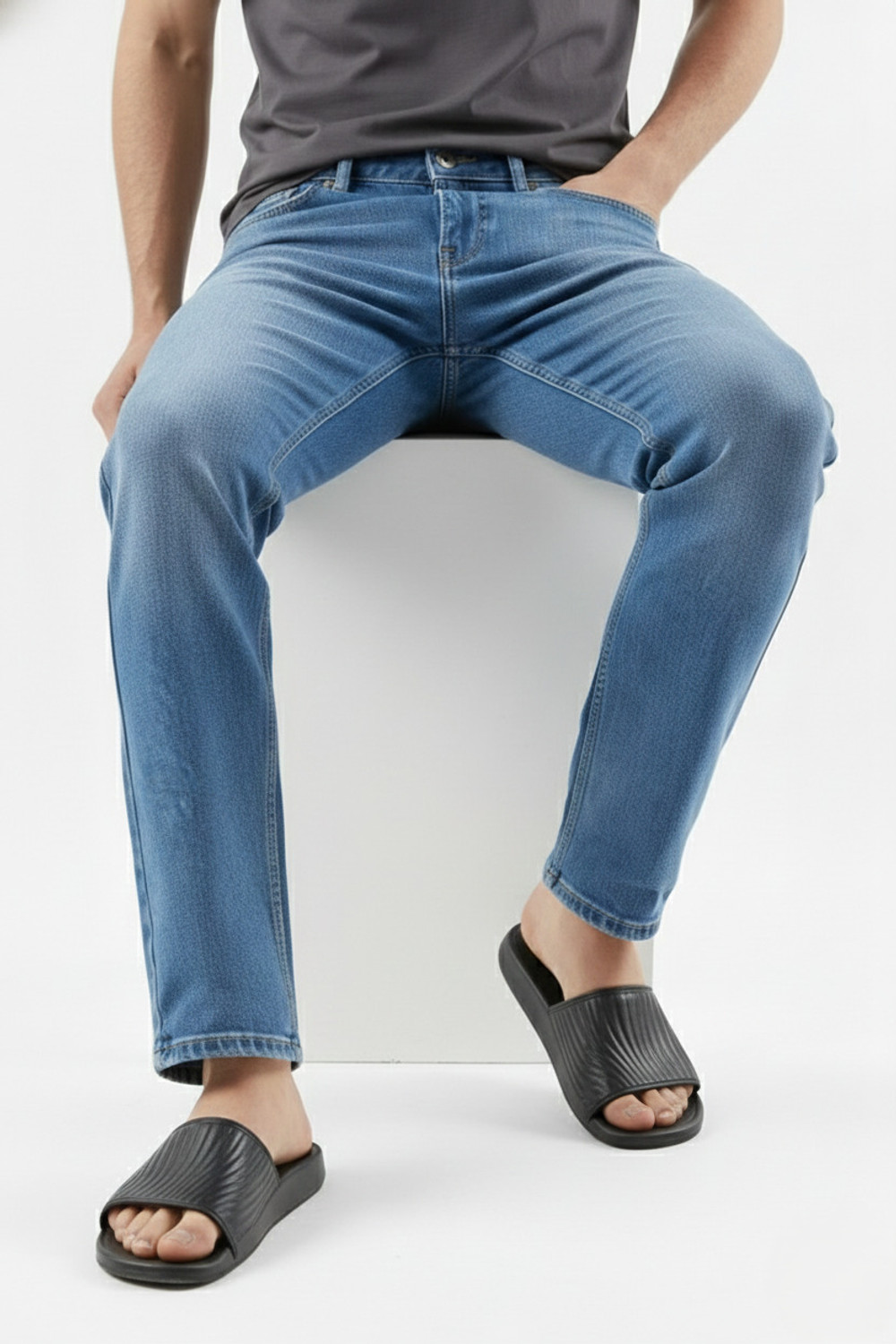 Image of ETON VALLEY Straight Fit Men Blue Jeans